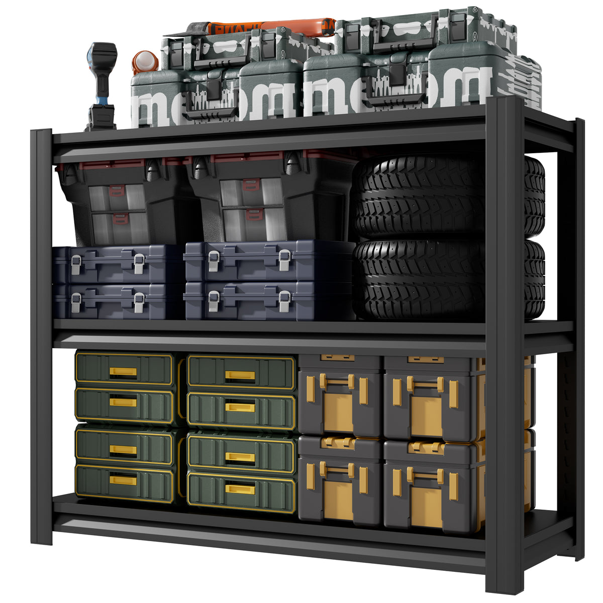 NYBOPAVIS 47.2" Heavy Duty Shelving with Adjustable Rack, 3-Tier Fish Tank Stand Rack Shelf for Home Office,47.2" W x 18"D x 39" H