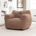 Oversized Bean Bag Chair with Side Pocket, Teddy Comfy Sofa with Arms, Removable Cover Chair for Living Room, Coffee