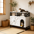 Wooden Cat Litter Box Furniture with Adjustable Shelves,Hidden Cat Litter Box Enclosure Furniture for Pet Supplies White