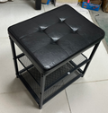 Entryway Shoe Storage Bench with Cushion, Adjustable Shoe Rack with 300 lb, Black