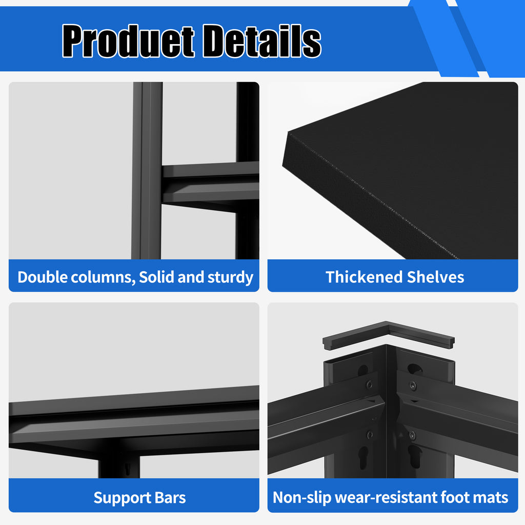 NYBOPAVIS 47.2" Heavy Duty Shelving with Adjustable Rack, 3-Tier Fish Tank Stand Rack Shelf for Home Office,47.2" W x 18"D x 39" H