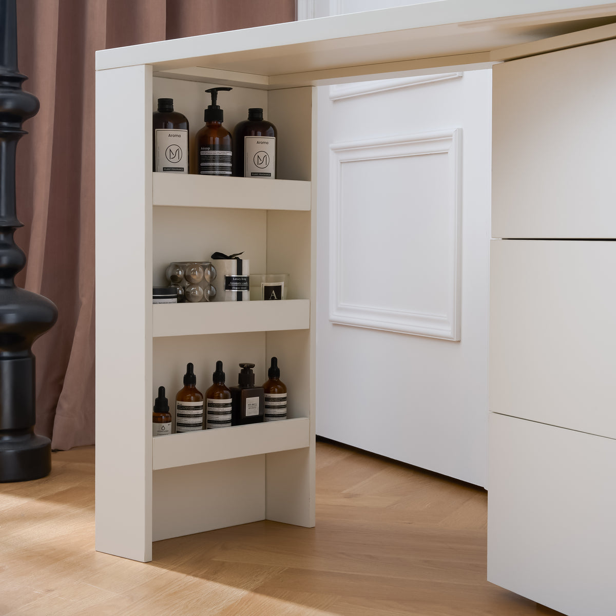 6 Drawers White Dresser, L-Shaped Wood Storage Cabinet for Clothes, 64" Wide wooden dresser for bedroom