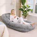NYBOPAVIS 69" Foldable Lazy Sofa Bed with 5 Position Adjustable Convertible,Recliner Sofa for bedroom, living room,Plush Fabric,Light Gray