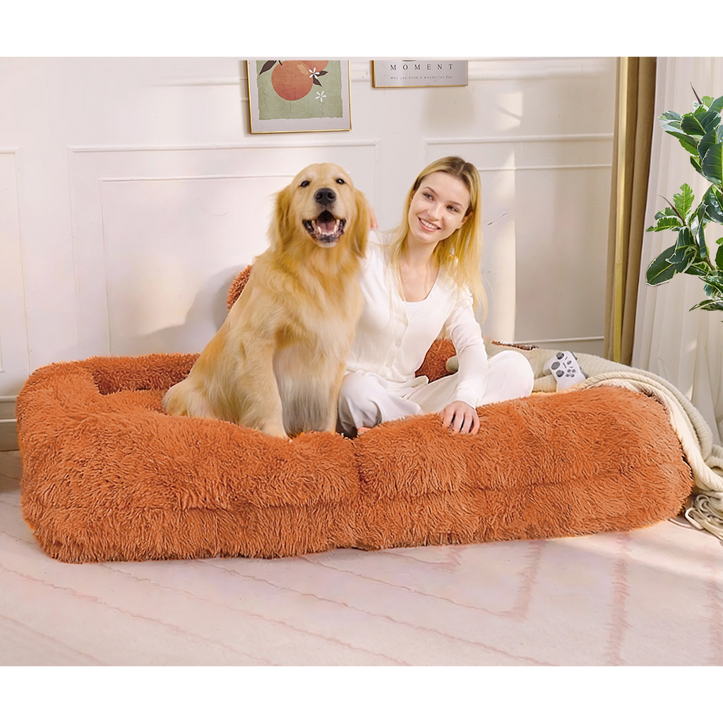 NYBOPAVIS 69" Foldable Lazy Sofa Bed with 5 Position Adjustable Convertible,Recliner Sofa for bedroom, living room,Plush Fabric,Orange