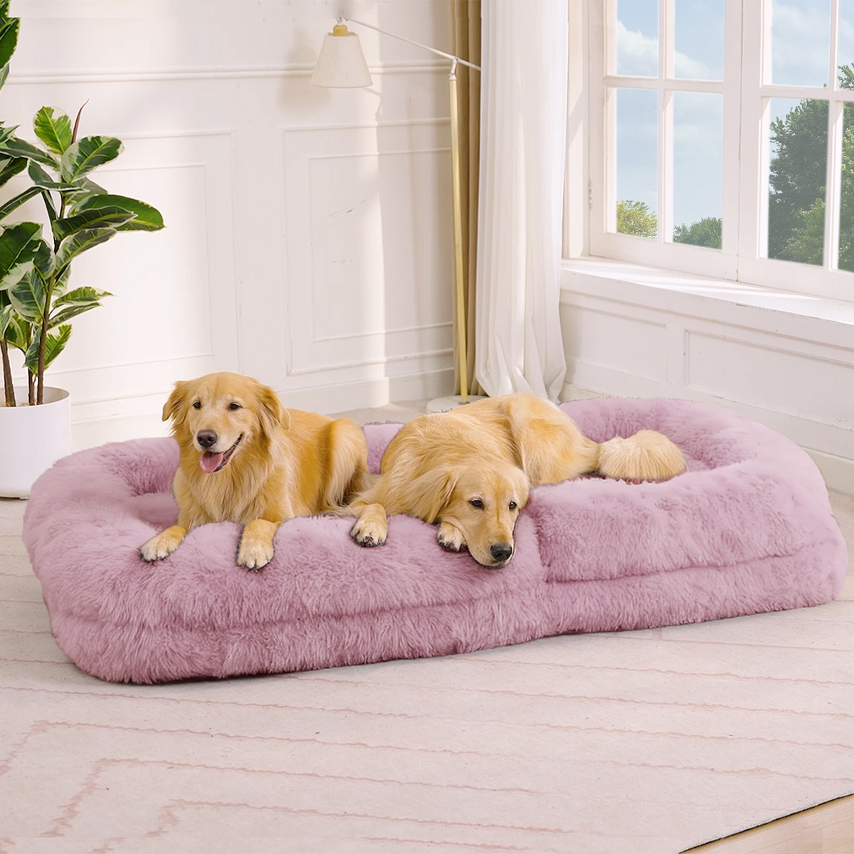 NYBOPAVIS 69" Foldable Lazy Sofa Bed with 5 Position Adjustable Convertible,Recliner Sofa for bedroom, living room,Plush Fabric,Pink