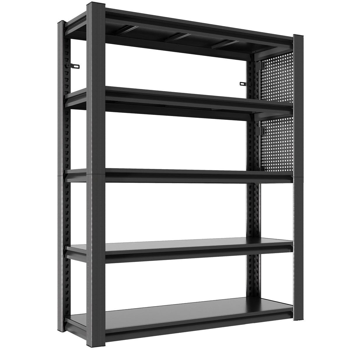 NYBOPAVIS 72"H Heavy Duty Shelving with Pegboard & Adjustable Rack,5-Tier Industrial Metal Shelving Unit for Garages, Warehouses,Offices, Bedrooms,23.6"D x 47.2"W x 72"H