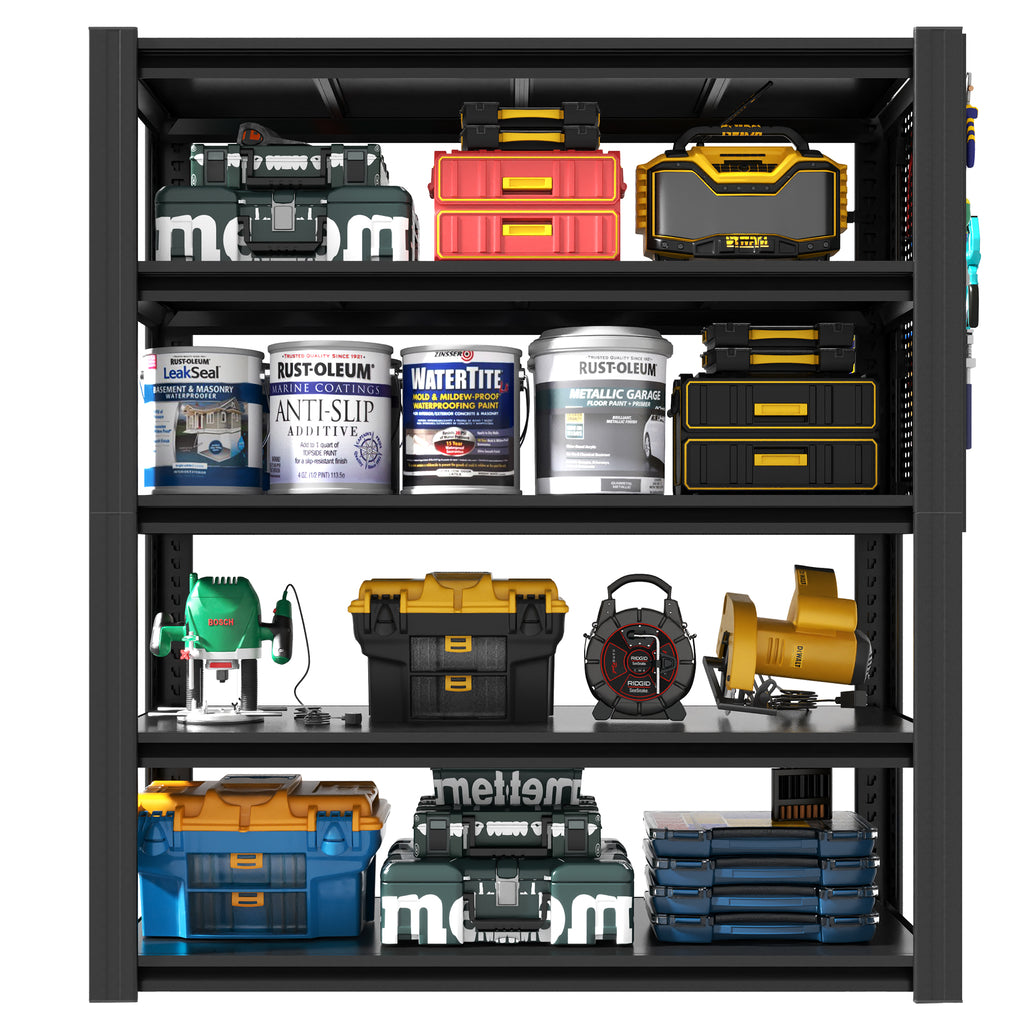 NYBOPAVIS 78"H Heavy Duty Shelving with Pegboard & Adjustable Rack,5-Tier Industrial Metal Shelving Unit for Garages, Warehouses,Offices,Kitchens, 18"D x 47.2"W x 78"H